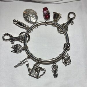 Vintage Green Rhino Garden Theme Key Bracelet